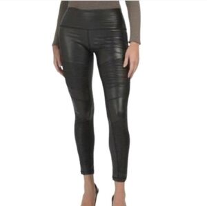 7 FOR ALL MANKIND | Faux Leather Moto Biker Pants Black Sz LARGE